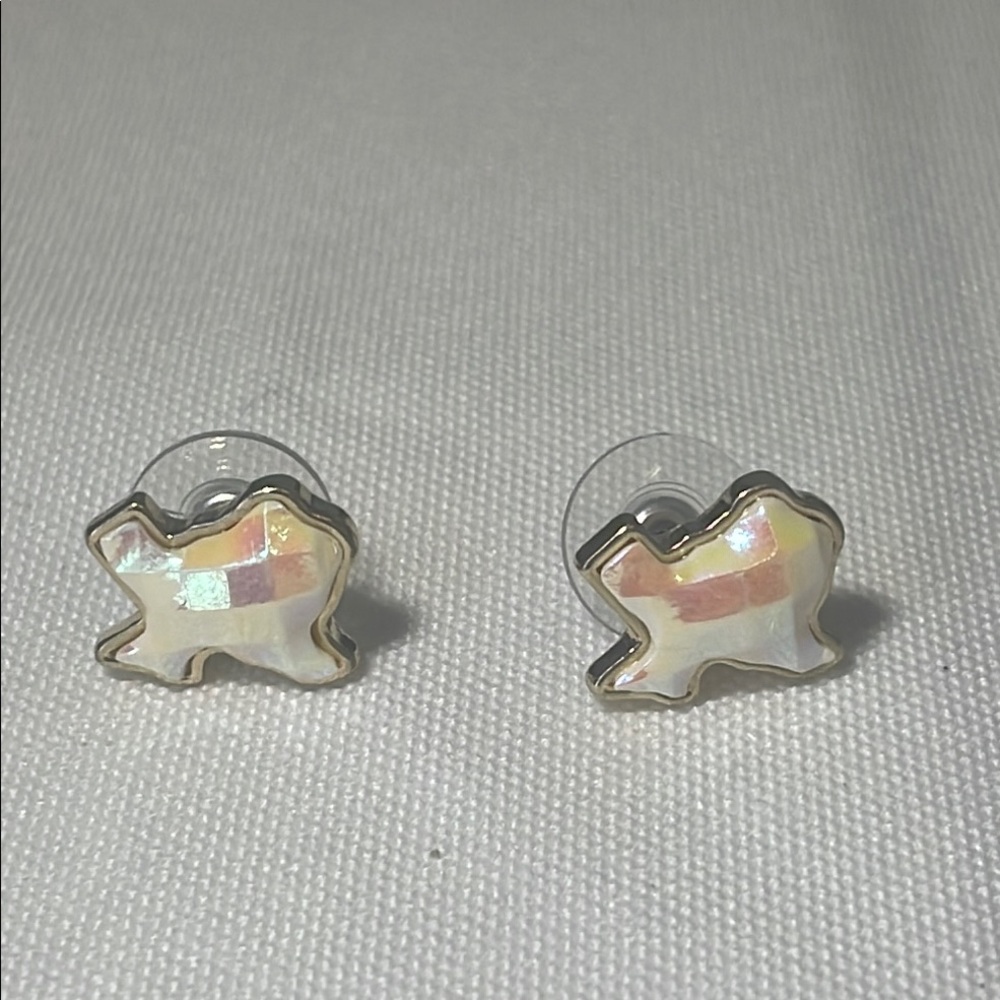 Iridescent Turtle Stud Earrings